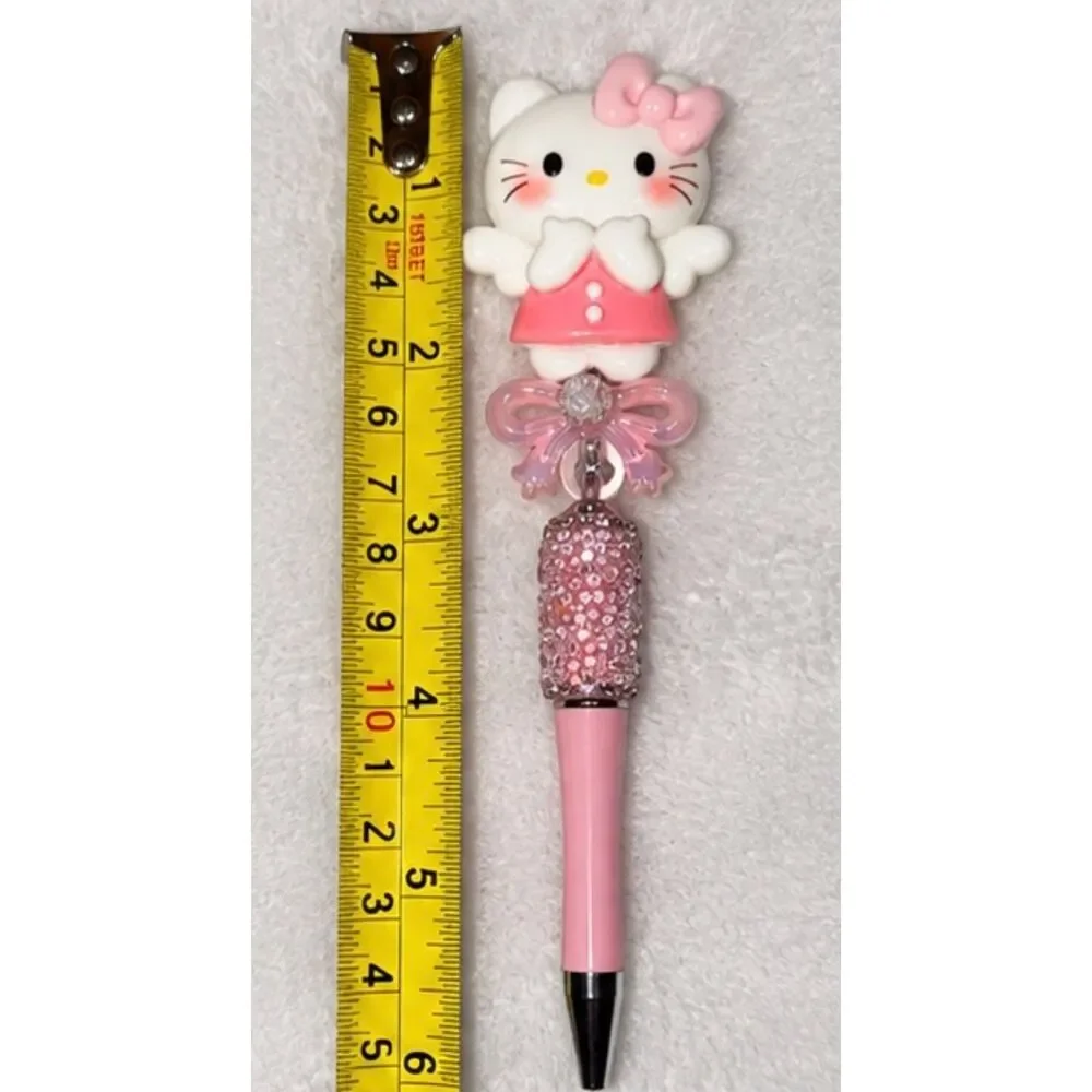 Hello Kitty Pink Rhinestone Bling Ballpoint Pen Kawaii Cute Sanrio